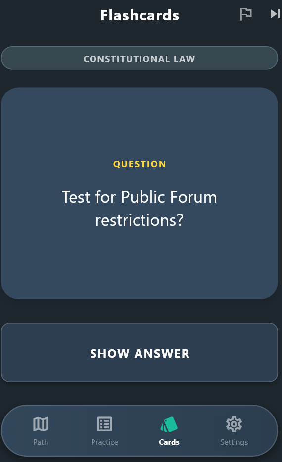 Smart flashcards generated from missed questions.